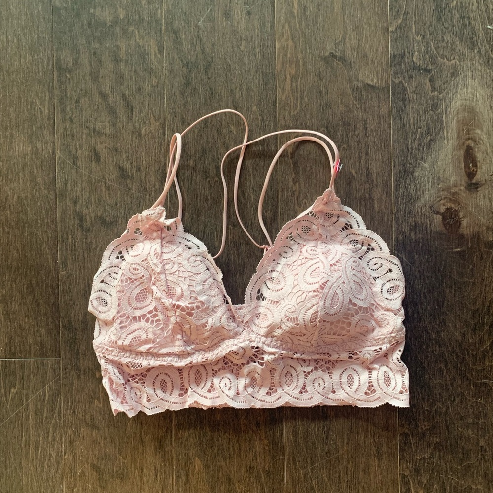 Pink lace bralette